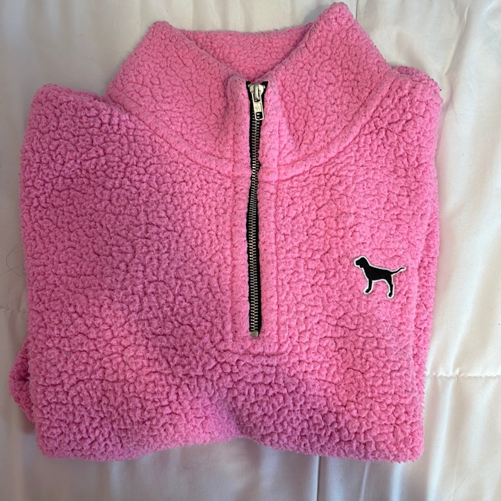 pink sherpa pullover